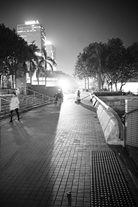 On the Central waterfront to the west of the Outlying Island ferry piers (Central Ferry Piers), night, 16 December 2014
