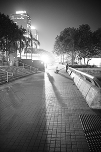On the Central waterfront to the west of the Outlying Island ferry piers (Central Ferry Piers), night, 16 December 2014