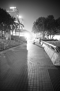 On the Central waterfront to the west of the Outlying Island ferry piers (Central Ferry Piers), night, 16 December 2014
