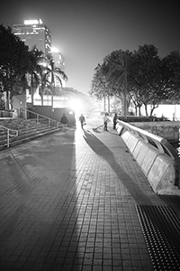 On the Central waterfront to the west of the Outlying Island ferry piers (Central Ferry Piers), night, 16 December 2014