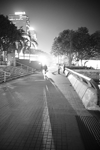 On the Central waterfront to the west of the Outlying Island ferry piers (Central Ferry Piers), night, 16 December 2014