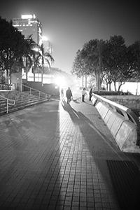 On the Central waterfront to the west of the Outlying Island ferry piers (Central Ferry Piers), night, 16 December 2014