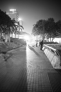 On the Central waterfront to the west of the Outlying Island ferry piers (Central Ferry Piers), night, 16 December 2014