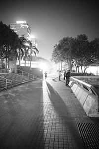 On the Central waterfront to the west of the Outlying Island ferry piers (Central Ferry Piers), night, 16 December 2014
