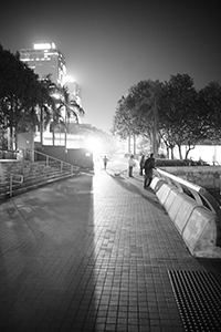 On the Central waterfront to the west of the Outlying Island ferry piers (Central Ferry Piers), night, 16 December 2014