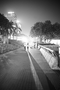 On the Central waterfront to the west of the Outlying Island ferry piers (Central Ferry Piers), night, 16 December 2014