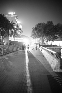 On the Central waterfront to the west of the Outlying Island ferry piers (Central Ferry Piers), night, 16 December 2014