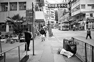 Street scene, Queen's Road West, Hong Kong Island, 17 December 2014