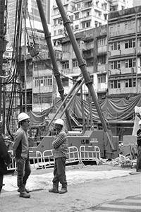 Construction site, off Gage Street, Central, 24 December 2014
