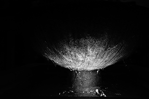 Illumination on a water fountain, Hong Kong Park, 24 December 2014