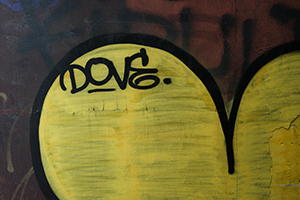 Detail of graffiti on an alleyway wall, Sheung Wan, 26 December 2014
