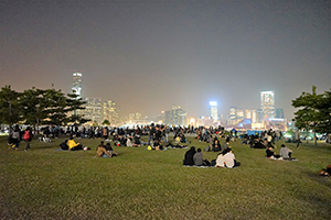 People in Tamar Park, 31 December 2014