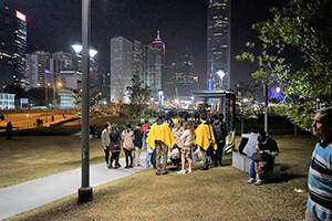 People in Tamar Park, 31 December 2014