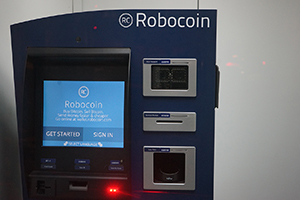 Robocoin cryptocurrency ATM machine, Bonham Road, Hong Kong Island, 9 January 2015