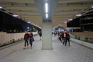 Umbrella drawing on the overhead walkway towards the Central Government Offices Complex, Admiralty, 1 January 2015