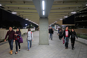 Umbrella drawing on the overhead walkway towards the Central Government Offices, Admiralty, 1 January 2015