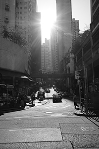 Street scene, Possession Street, Sheung Wan, 1 January 2015