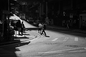 Street scene, Possession Street, Sheung Wan, 1 January 2015