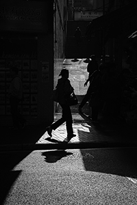 Street scene, Queen's Road Central, Sheung Wan, 1 January 2015