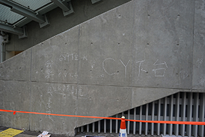 Protest graffiti on a wall, Admiralty, 1 January 2015