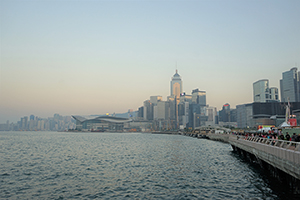 View towards Wanchai from Central, 1 January 2015