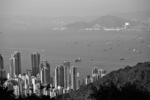 View of Victoria Harbour from Hong Kong Island, 3 January 2015