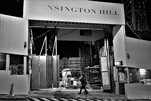 Construction site for Kensington Hill, Western Street, Sai Ying Pun, 9 January 2015