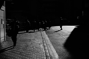Light and shadow on Queen's Road Central, Sheung Wan, 14 January 2015