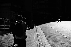 Light and shadow on Queen's Road Central, Sheung Wan, 14 January 2015
