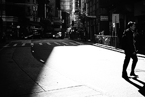 Light and shadow on Queen's Road Central, Sheung Wan, 14 January 2015
