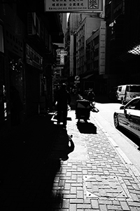 Light and shadow on Jervois Street, Sheung Wan, 14 January 2015