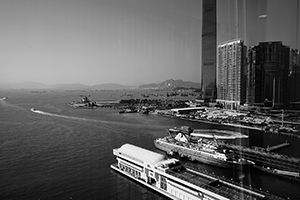 View of China Ferry Terminal and International Commerce Centre (ICC) from The Gateway, Tsim Sha Tsui, 14 January 2015