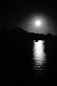 Sun over Victoria Harbour, viewed from Tsim Sha Tsui, 14 January 2015