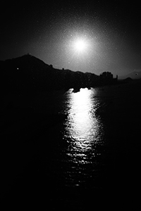 Sun over Victoria Harbour, viewed from Tsim Sha Tsui, 14 January 2015