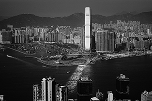 View of the Kowloon skyline and Victoria Harbour from the Peak 3 January 2015