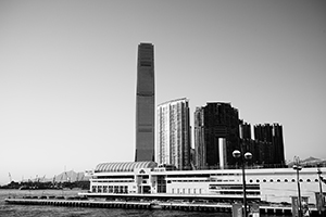 View of Pacific Club and the West Kowloon skyline, 14 January 2015