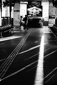 Light and shadow at the waiting area of the Star Ferry, Tsim Sha Tsui, 14 January 2015