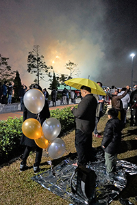 Crowd gather in Tamar Park on New Year's Eve, Admiralty, 1 January 2015