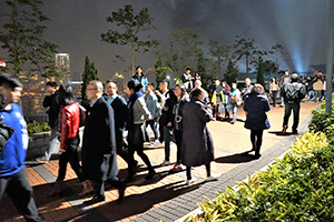People walking along the promenade, Tamar Park, Admiralty, 1 January 2015