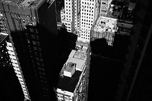 Shadows on buildings, Sheung Wan, 19 January 2015