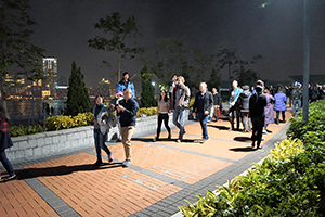 People walking along the promenade, Tamar Park, Admiralty, 1 January 2015