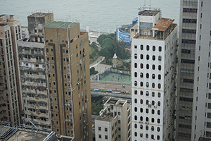 A glimpse of the Hong Kong Marathon route, Sheung Wan, 25 January 2015