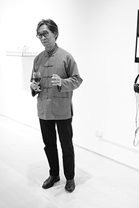Johnson Chang, speaking at the opening of 'Grids and Stones: Landscape as Cultural Self-portrait', Hanart TZ Gallery, Pedder Building, Pedder Street, Central, 28 January 2015