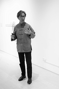 Johnson Chang, speaking at the opening of 'Grids and Stones: Landscape as Cultural Self-portrait', Hanart TZ Gallery, Pedder Building, Pedder Street, Central, 28 January 2015
