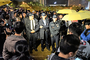 Police in the crowd, Tamar Park, Admiralty, 1 January 2015