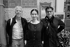 John Batten, Ko Siu Lan and Vincent Tancredi, outside The Foreign Correspondents' Club, Central, 22 February 2015