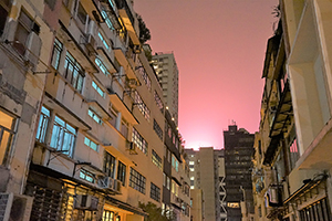 Buildings at night, Tai Ping Shan, 23 February 2015