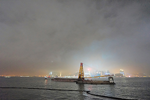 Victoria Harbour and Kowloon at night viewed from Central, 25 February 2015