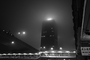 Shun Tak Centre at night, viewed from Connaught Road West, Sheung Wan, 25 February 2015