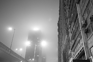 Shun Tak Centre and Connaught Road Central at night, Sheung Wan, 25 February 2015